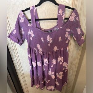 Torrid Purple Floral Smocked Dress Plus Sz 18/20?‎